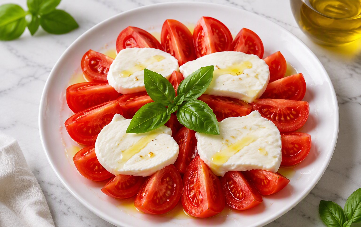 La caprese con pomodorini e mozzarella